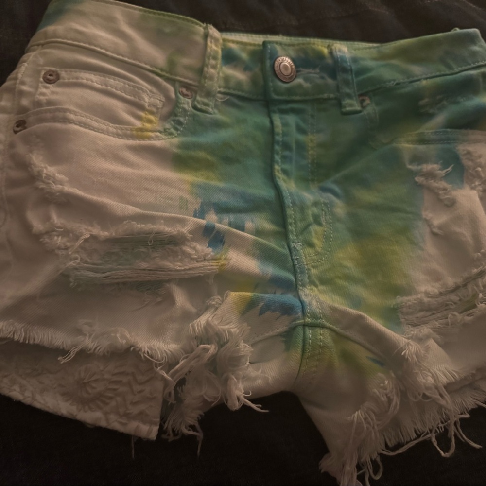Tie-Dye Distressed Women Shorts